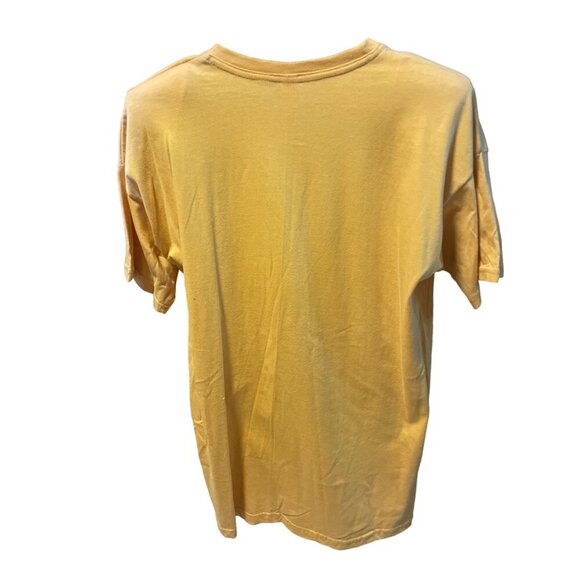 Vintage 90s UNBRANDED Yellow Cowboy Boot Graphic Oversized Tee SZ XL - Picture 2 of 7